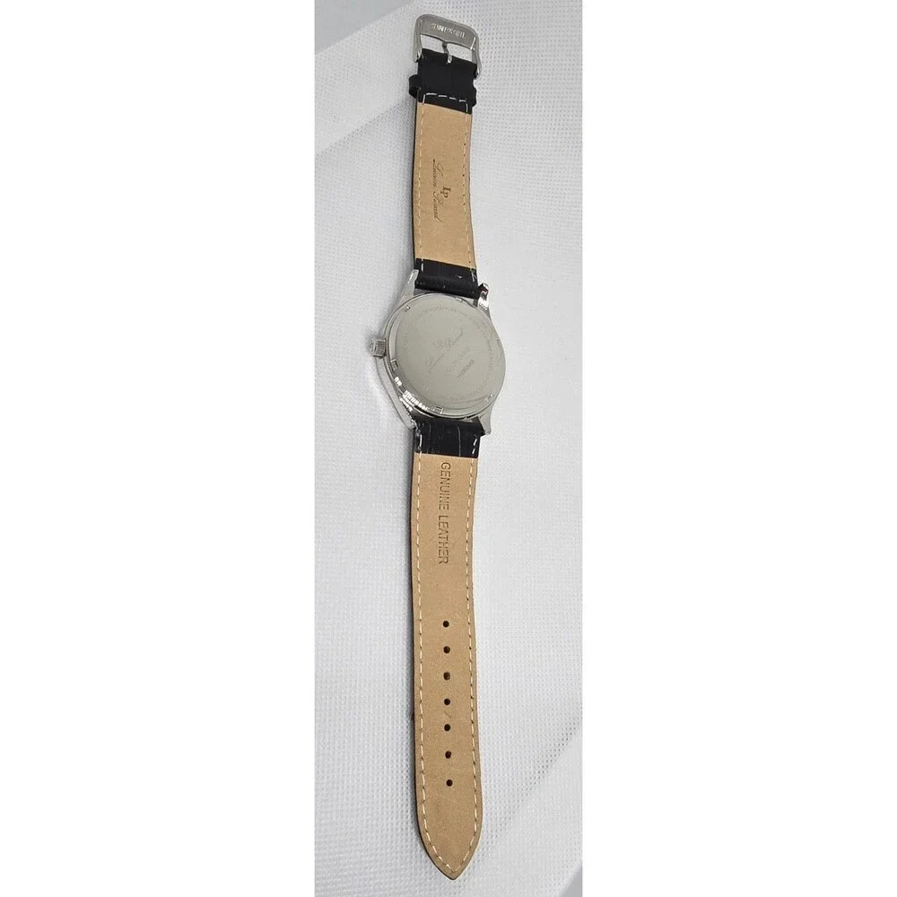 Men's Lucien Piccard Grande Dress Round Small Second Hand Silver Tone Watch 13